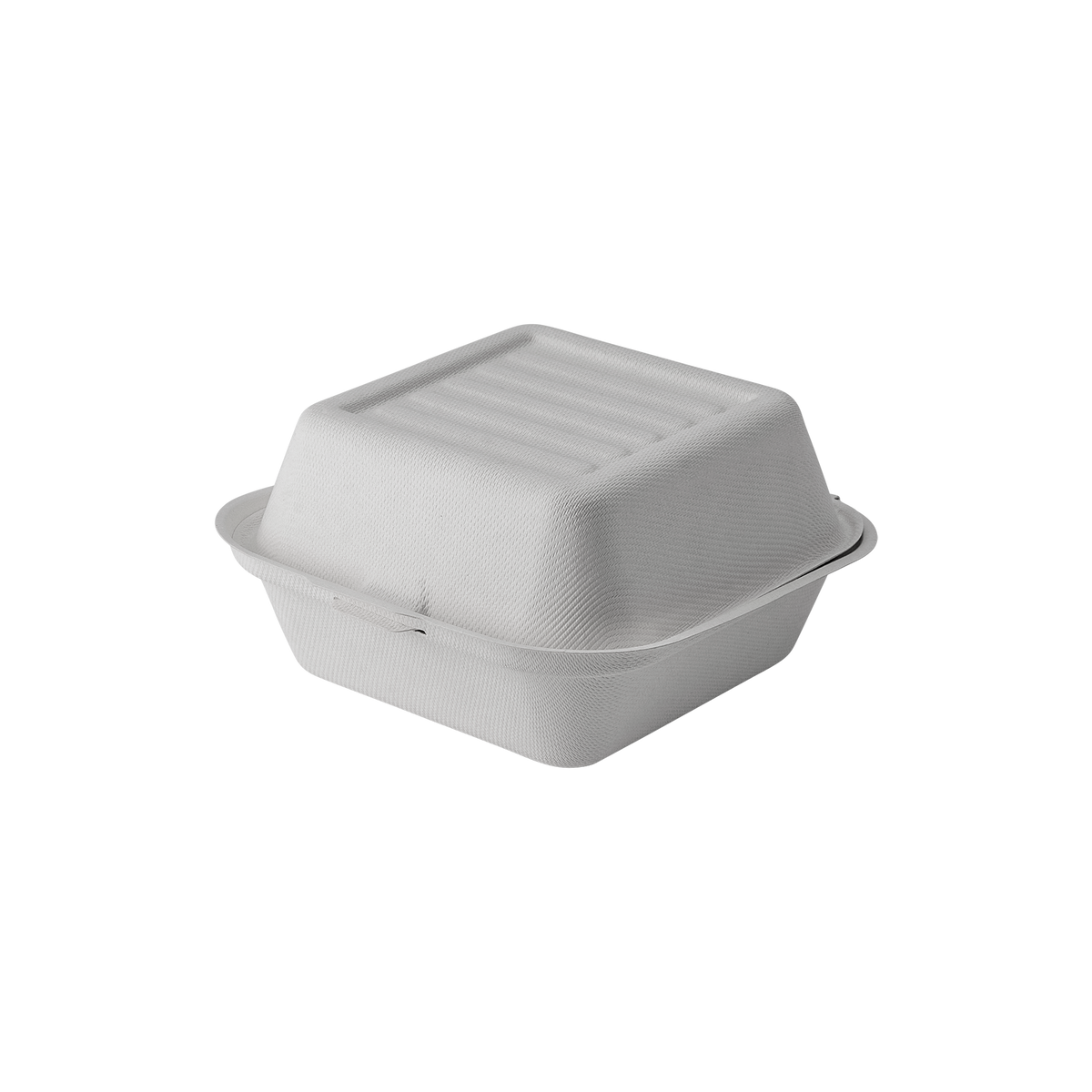 CaliWare 6'' x 6'' x 3'' No PFAS Added Natural Bagasse Hinged Container - 500/Case