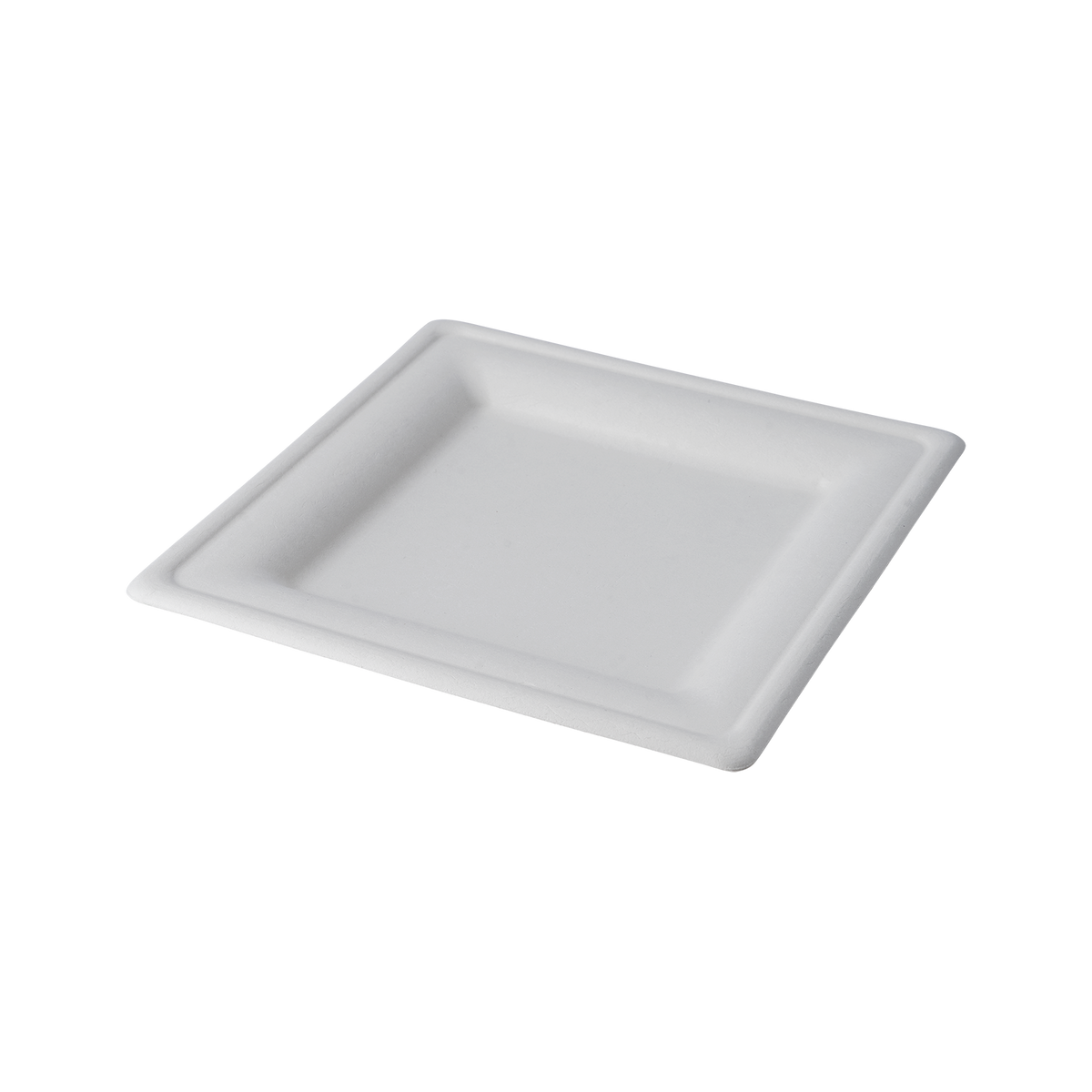 CaliWare 8" x 8'' No PFAS Added Natural Bagasse Square Plate - 500/Case