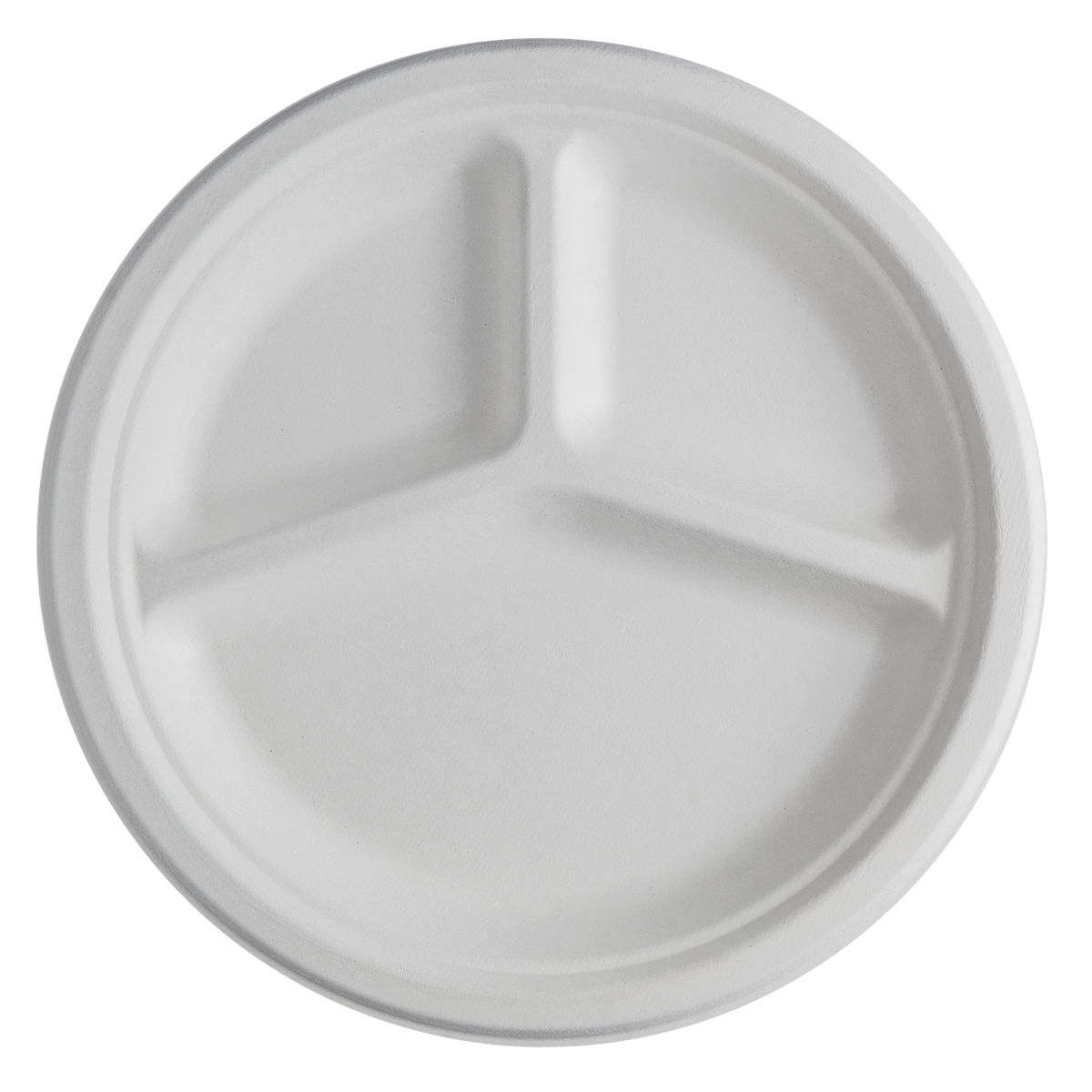 CaliWare 10" 3C No PFAS Added Natural Bagasse Plate - 500/Case