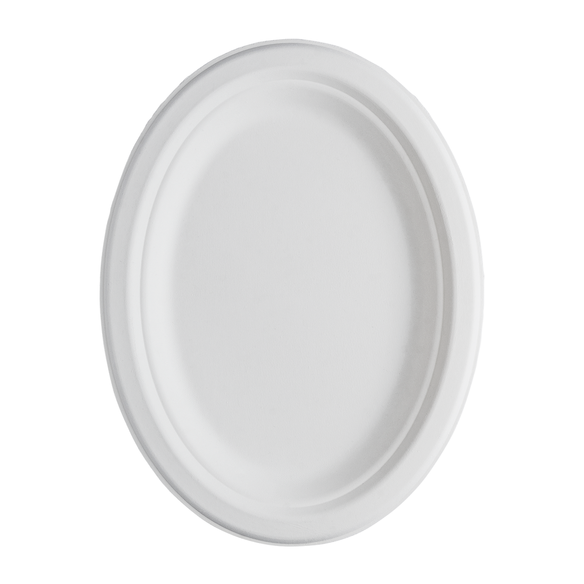 CaliWare 7 1/2" x 10'' No PFAS Added Natural Bagasse Oval Plate - 500/Case